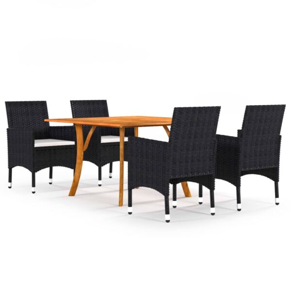 vidaXL 5 Piece Patio Dining Set Black