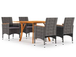 vidaXL 5 Piece Patio Dining Set Gray