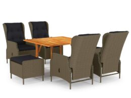 vidaXL 7 Piece Patio Dining Set Brown