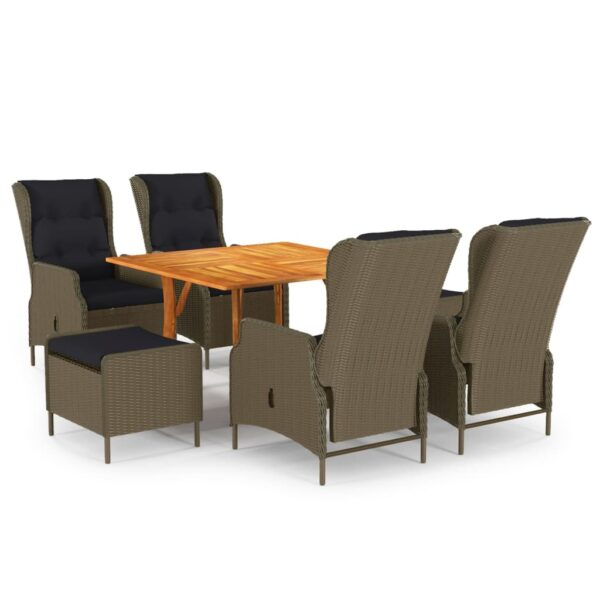 vidaXL 7 Piece Patio Dining Set Brown