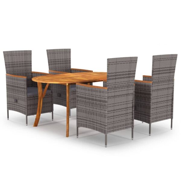 vidaXL 5 Piece Patio Dining Set Gray
