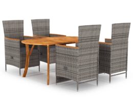 vidaXL 5 Piece Patio Dining Set Gray