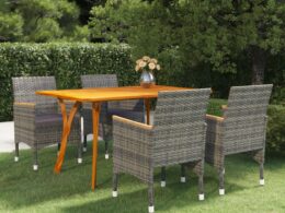 vidaXL 5 Piece Patio Dining Set Gray