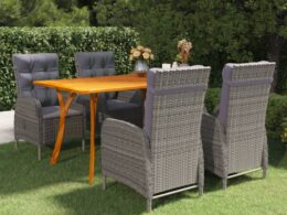vidaXL 5 Piece Patio Dining Set Gray