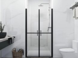 vidaXL Shower Door Clear ESG (38.6"-39.8")x74.8"