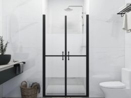 vidaXL Shower Door Half Frosted ESG (28.7"-29.9")x74.8"