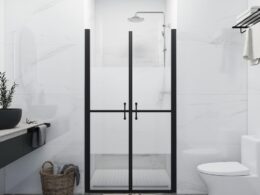 vidaXL Shower Door Half Frosted ESG (34.6"-35.8")x74.8"