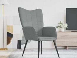vidaXL Relaxing Chair Light Gray Fabric