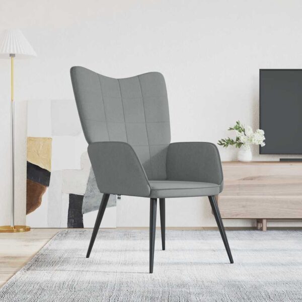 vidaXL Relaxing Chair Light Gray Fabric