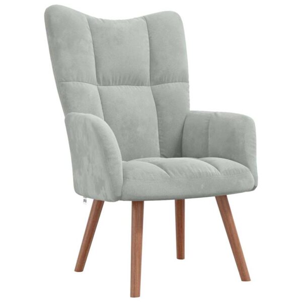 vidaXL Relaxing Chair Light Gray Velvet