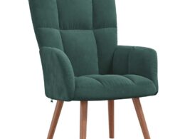 vidaXL Relaxing Chair Dark Green Velvet
