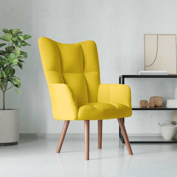 vidaXL Relaxing Chair Mustard Yellow Velvet
