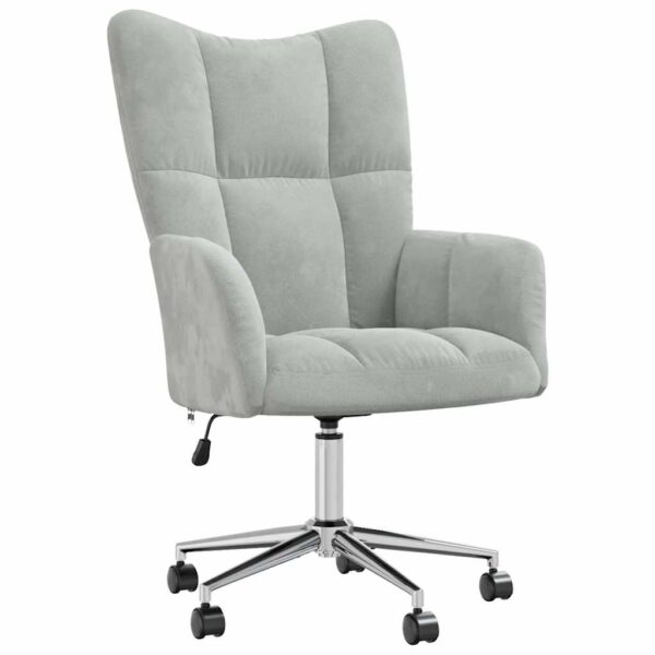 vidaXL Relaxing Chair Light Gray Velvet