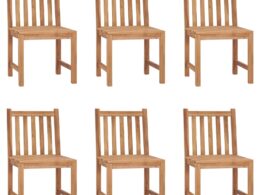 vidaXL Patio Chairs 6 pcs Solid Teak Wood