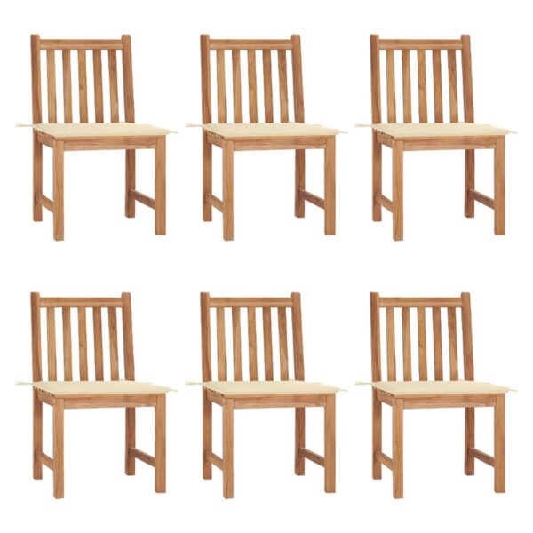 vidaXL Patio Chairs 6 pcs with Cushions Solid Teak Wood