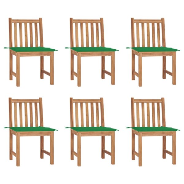 vidaXL Patio Chairs 6 pcs with Cushions Solid Teak Wood