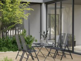 vidaXL 5 Piece Patio Dining Set Steel Anthracite