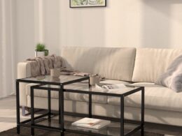 vidaXL Tea Tables 2 pcs Tempered Glass Transparent