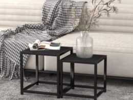 vidaXL Tea Tables 2 pcs MDF Black