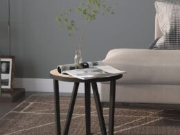 vidaXL Tea Table Sonoma Oak Ø13.8" MDF