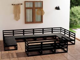 vidaXL 13 Piece Patio Lounge Set Solid Pinewood