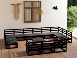 vidaXL 14 Piece Patio Lounge Set Solid Pinewood