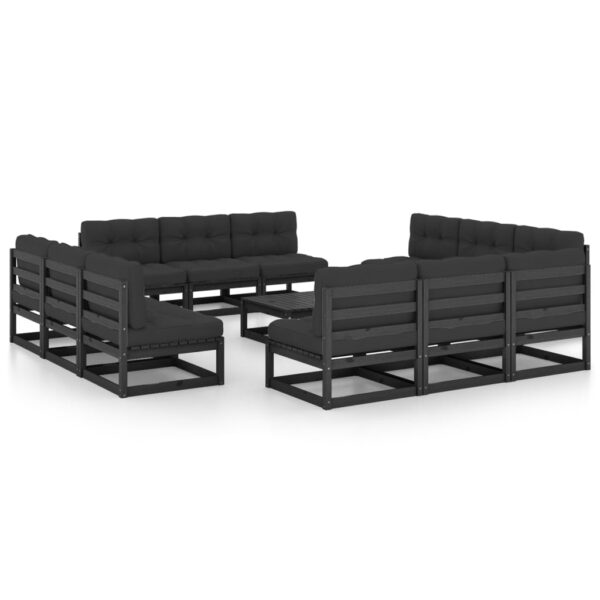 vidaXL 13 Piece Patio Lounge Set with Cushions Solid Pinewood