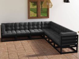 vidaXL 7 Piece Patio Lounge Set with Cushions Solid Pinewood