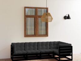 vidaXL 5 Piece Patio Lounge Set with Cushions Solid Pinewood