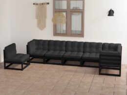 vidaXL 7 Piece Patio Lounge Set with Cushions Solid Pinewood