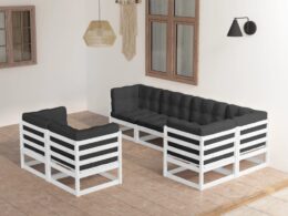 vidaXL 7 Piece Patio Lounge Set with Cushions Solid Pinewood