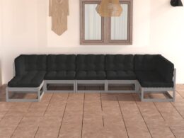 vidaXL 7 Piece Patio Lounge Set with Cushions Solid Pinewood