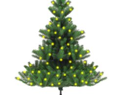 vidaXL Nordmann Fir Artificial Pre-lit Christmas Tree Green 59.1"