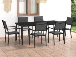 vidaXL 7 Piece Patio Dining Set Steel