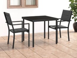 vidaXL 3 Piece Patio Dining Set Steel