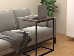 vidaXL Side Table Black 21.7"x13.8"x26" Engineered Wood