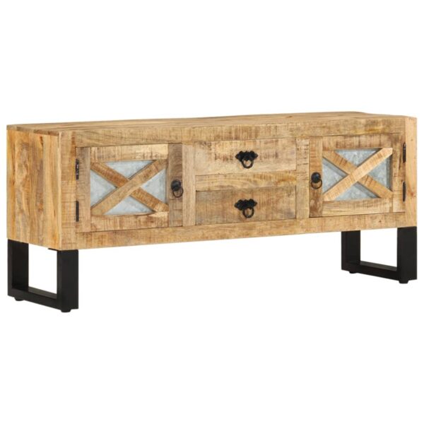 vidaXL TV Stand 43.3"x11.8"x17.7" Rough Mango Wood