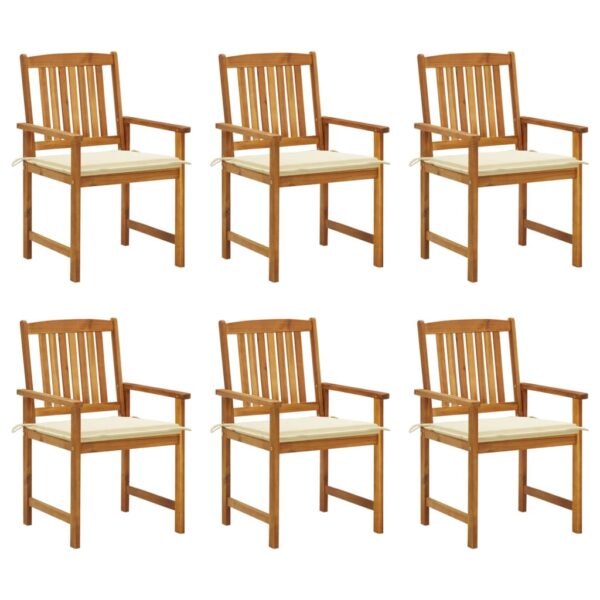 vidaXL Patio Chairs with Cushions 6 pcs Solid Acacia Wood