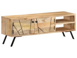 vidaXL TV Stand 43.3"x11.8"x15.7" Solid Wood Mango
