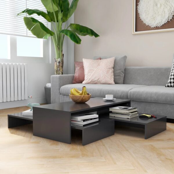 vidaXL Nesting Coffee Table Set Gray 39.4"x39.4"x10.4" Engineered Wood