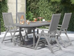 vidaXL 5 Piece Patio Dining Set Solid Wood Acacia