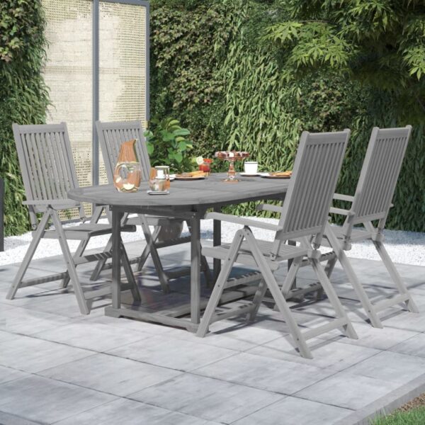 vidaXL 5 Piece Patio Dining Set Solid Wood Acacia