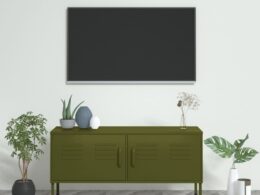 vidaXL TV Stand Olive Green 41.3"x13.8"x19.7" Steel