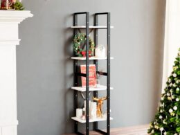 vidaXL 4-Tier Book Cabinet White 15.7"x11.8"x55.1" Solid Pine Wood