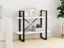 vidaXL 2-Tier Book Cabinet White 31.5"x11.8"x27.6" Engineered Wood