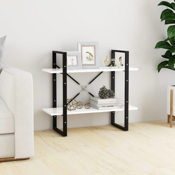 vidaXL 2-Tier Book Cabinet White 31.5"x11.8"x27.6" Engineered Wood