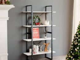vidaXL 4-Tier Book Cabinet White 31.5"x11.8"x55.1" Solid Pine Wood