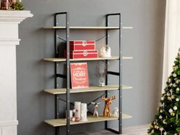 vidaXL 4-Tier Book Cabinet Sonoma Oak 39.4"x11.8"x55.1" Engineered Wood