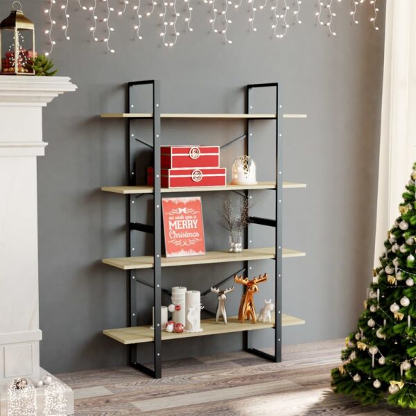 vidaXL 4-Tier Book Cabinet Sonoma Oak 39.4"x11.8"x55.1" Engineered Wood