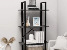 vidaXL Storage Shelf Gray 23.6"x11.8"x41.3" Engineered Wood